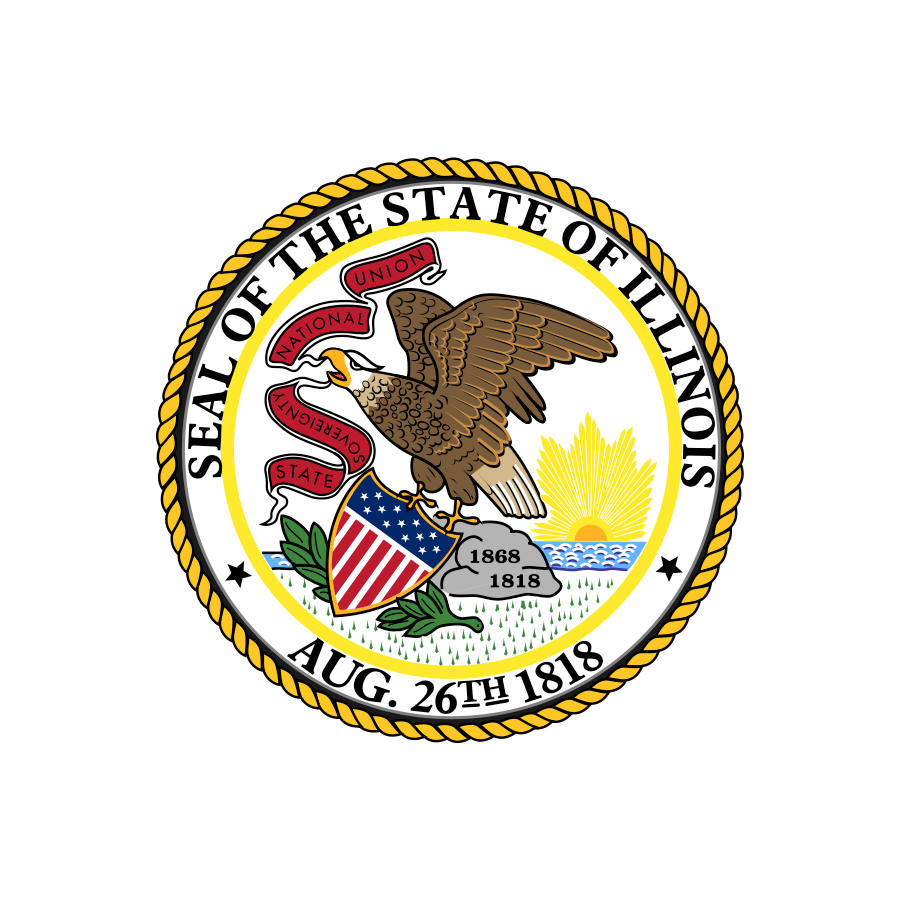 State of Illinois Logo - Round seal showing eagle and shield