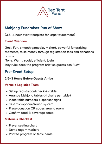 Cover of Mahj Run of Show