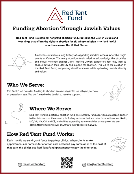 Cover of Red Tent Fund One Pager